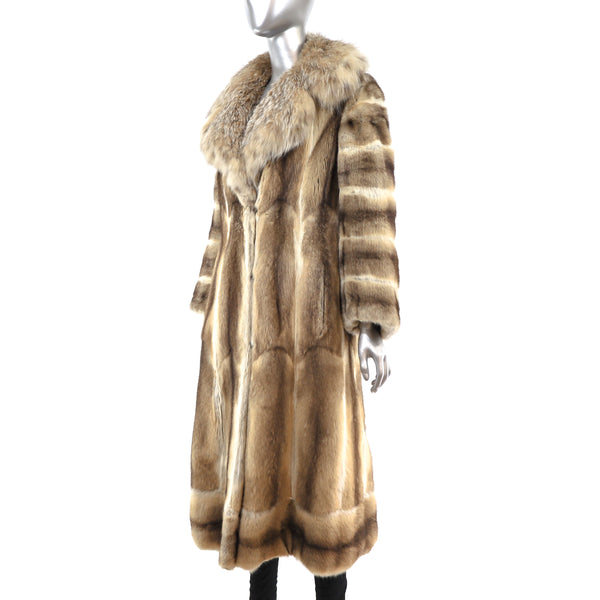 Mink Coat with Lynx Collar- Size S