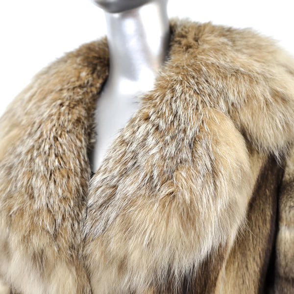Mink Coat with Lynx Collar- Size S
