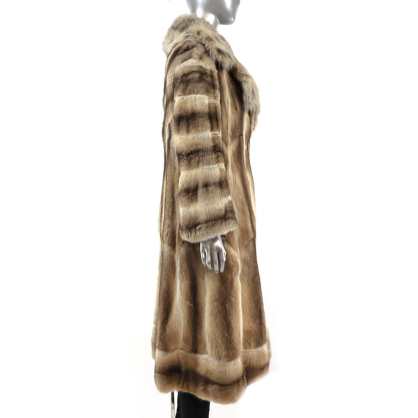 Mink Coat with Lynx Collar- Size S