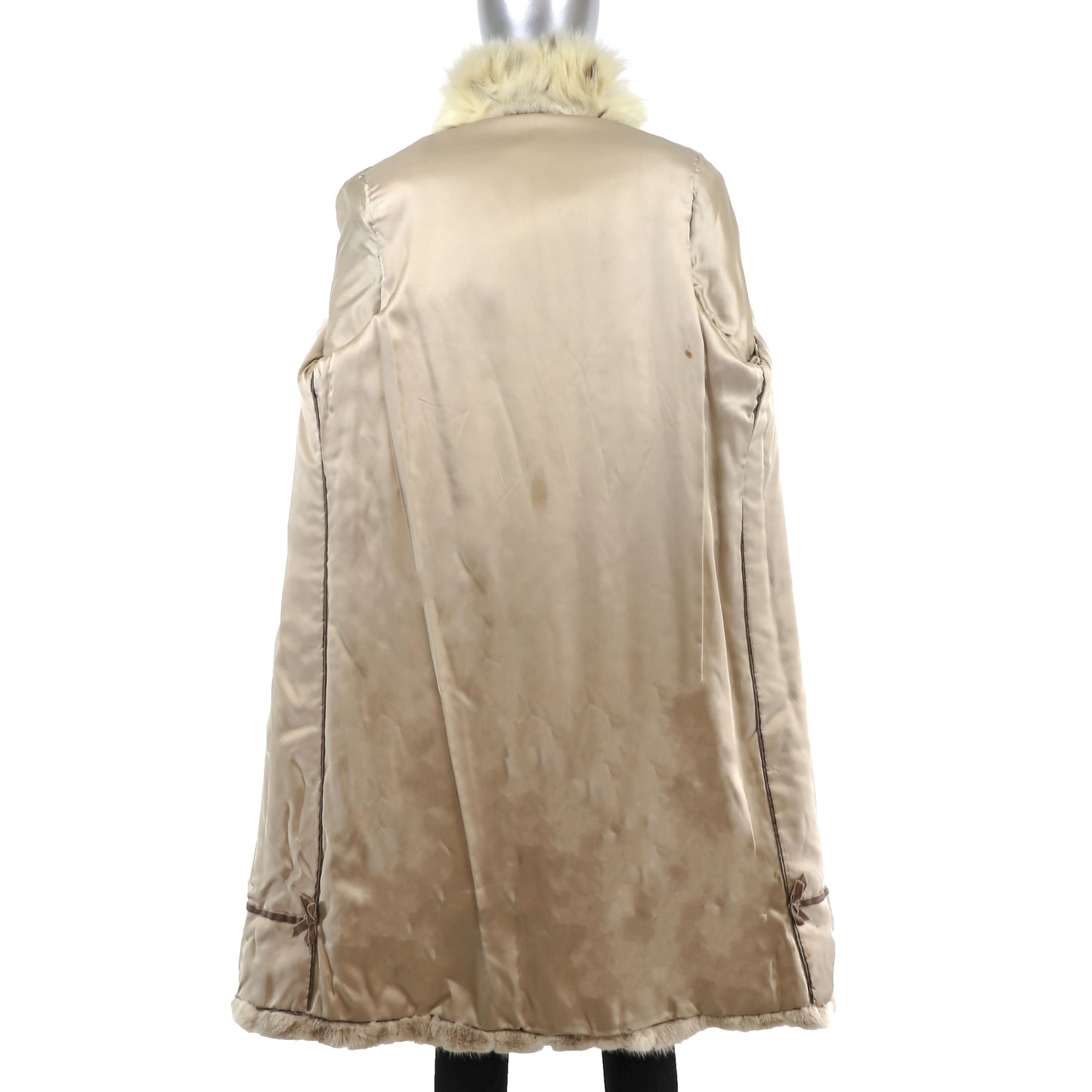 Tourmaline Mink Coat with Fox Tuxedo- Size S