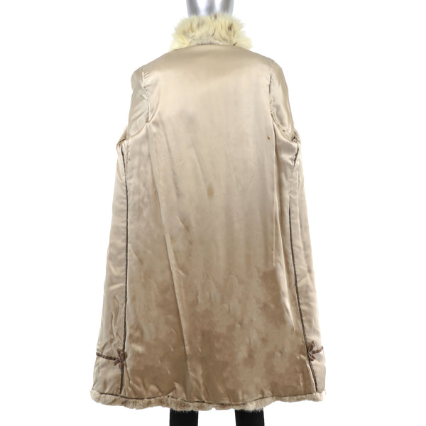 Tourmaline Mink Coat with Fox Tuxedo- Size S-M