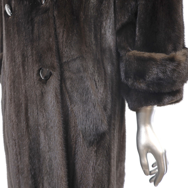 Birger Christensen Men's Mahogany Mink Coat with Short Sleeves- Size L