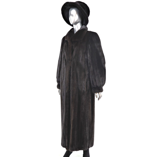 Ranch Mink Coat with Matching Hat- Size M