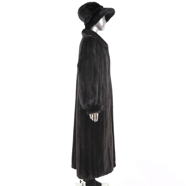 Ranch Mink Coat with Matching Hat- Size M