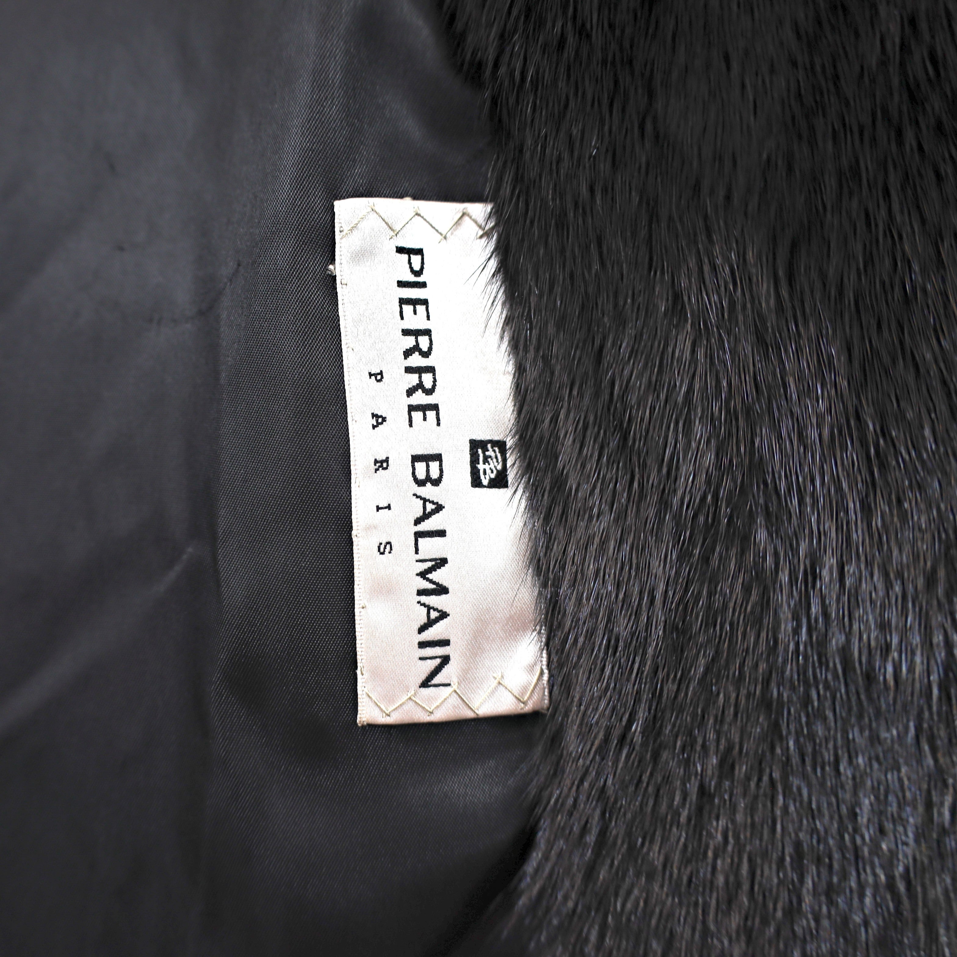 Dark Ranch Black Mink Fur Coat Jacket M No Monogram Unique Design
