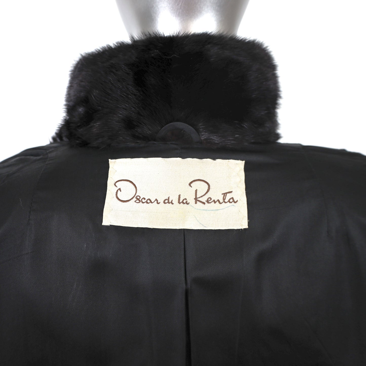 Oscar de la Renta Black Mink Coat- Size S