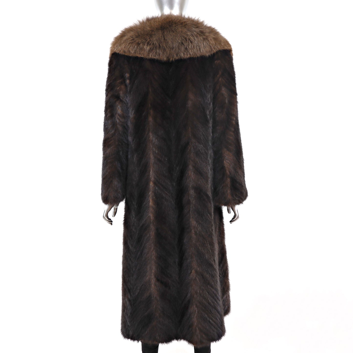 Section Mink Coat with Fox Collar- Size S