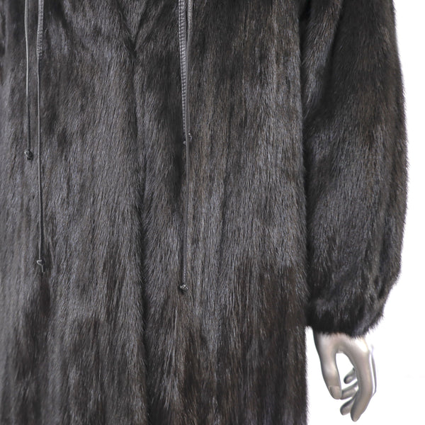 Ranch Mink Coat with Detachable Hood- Size L