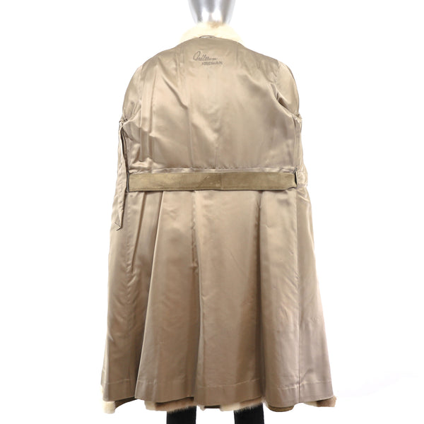 Mink Coat with Suede Insert- Size S
