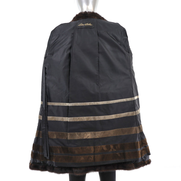 Mahogany Mink Horizontal Coat with Muff- Size S