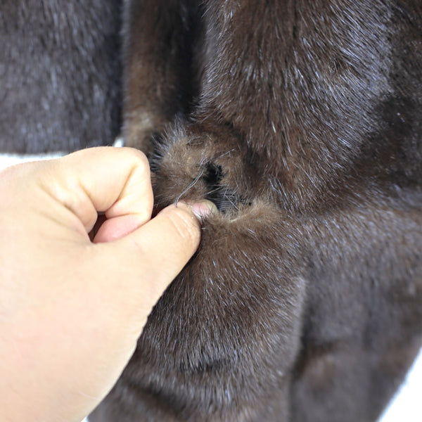 Mahogany Mink Horizontal Coat with Muff- Size S