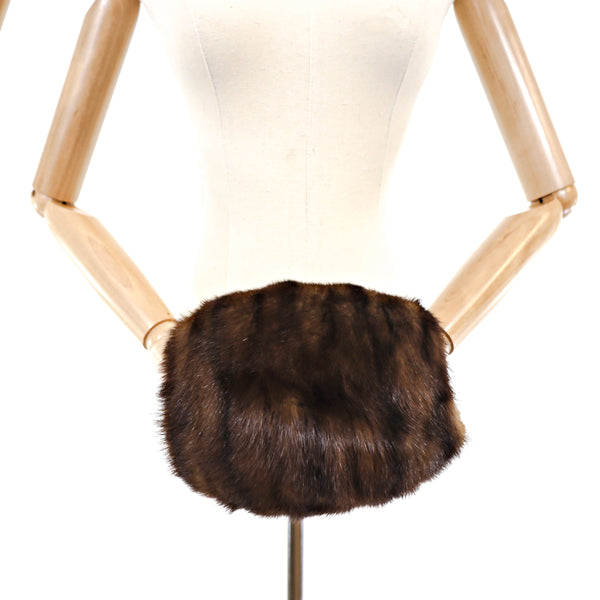 Mahogany Mink Horizontal Coat with Muff- Size S