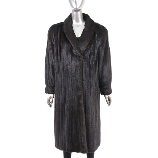 Dark Brown Mink Coat- Size XXL
