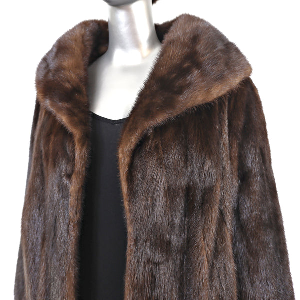 Mahogany Mink Coat with Matching Hat- Size XXXL