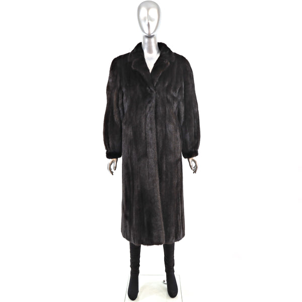Revillon Ranch Mink Coat Reversible to Taffeta- Size M