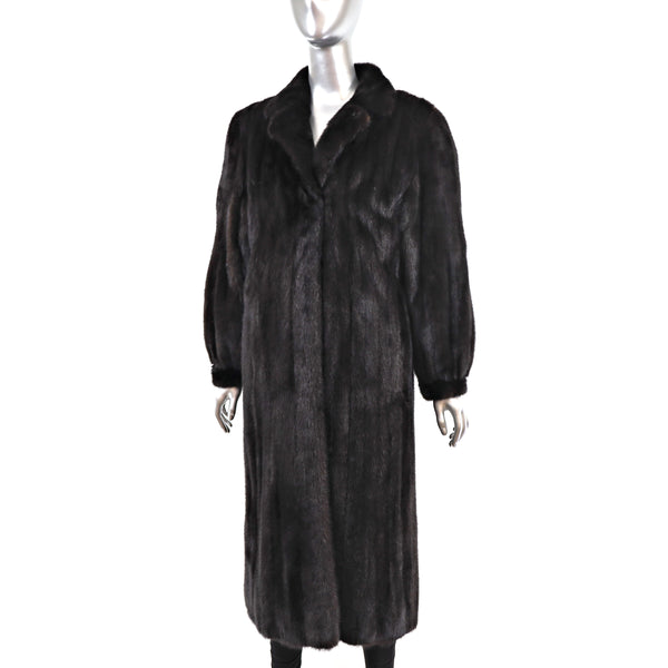 Revillon Ranch Mink Coat Reversible to Taffeta- Size M