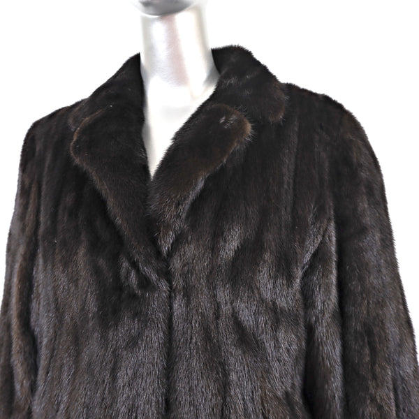 Revillon Ranch Mink Coat Reversible to Taffeta- Size M