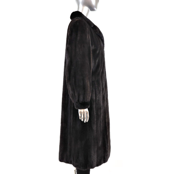 Revillon Ranch Mink Coat Reversible to Taffeta- Size M