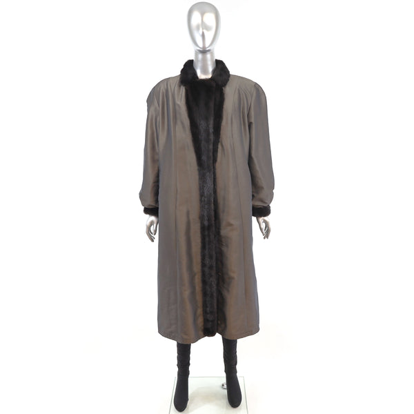 Revillon Ranch Mink Coat Reversible to Taffeta- Size M
