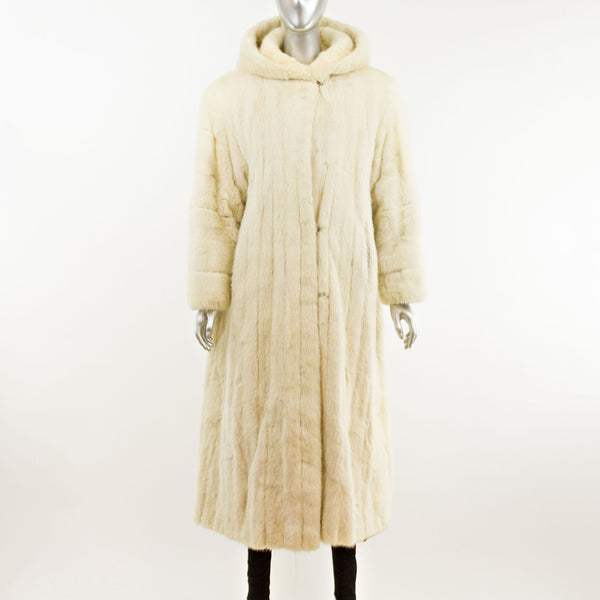 Pearl Mink Coat with Hood- Size XL (Vintage Furs)