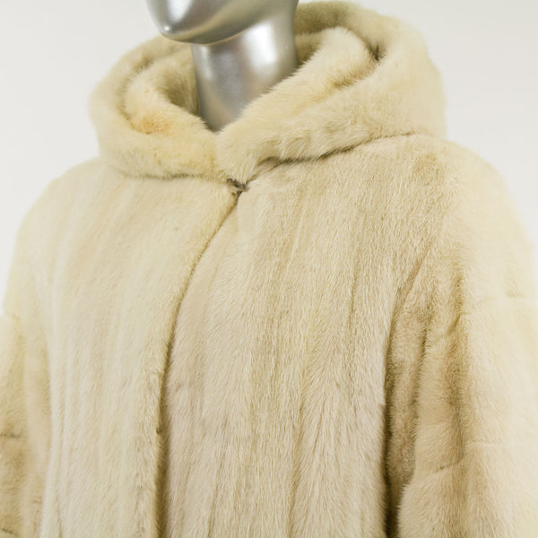Pearl Mink Coat with Hood- Size XL (Vintage Furs)