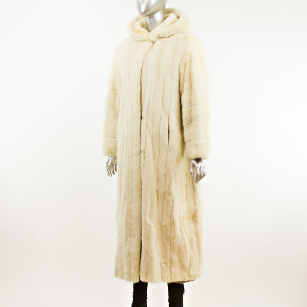 Pearl Mink Coat with Hood- Size XL (Vintage Furs)