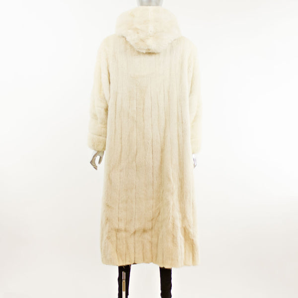 Pearl Mink Coat with Hood- Size XL (Vintage Furs)