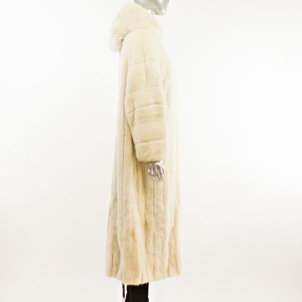 Pearl Mink Coat with Hood- Size XL (Vintage Furs)