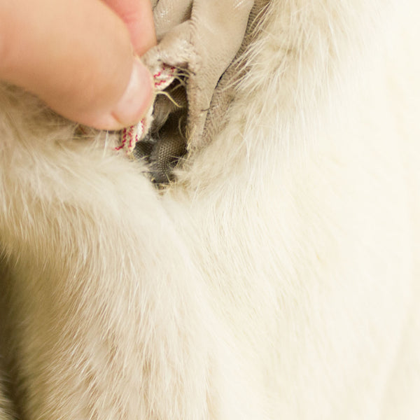 Pearl Mink Coat with Hood- Size XL (Vintage Furs)