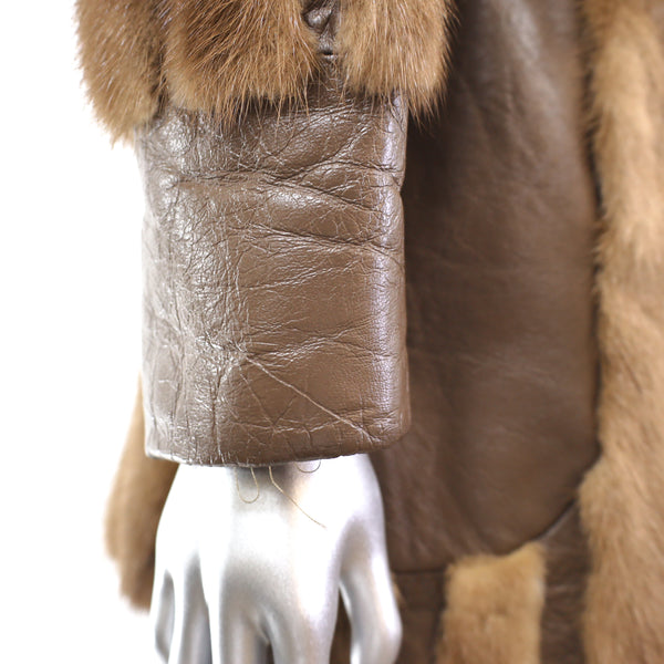 Lunaraine Mink Coat with Leather Insert- Size XS