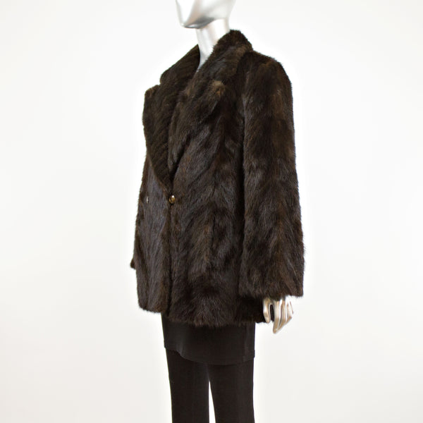 Mink 3/4 Corded Jacket- Size M (Vintage Furs)