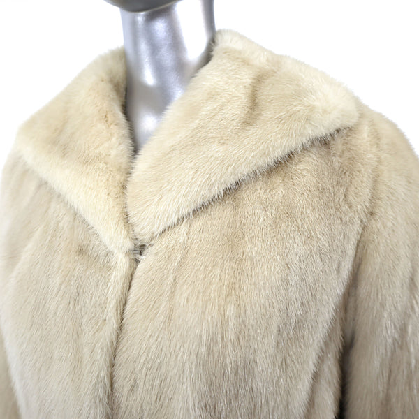 Pearl Mink Jacket with Leather Belt- Size XS