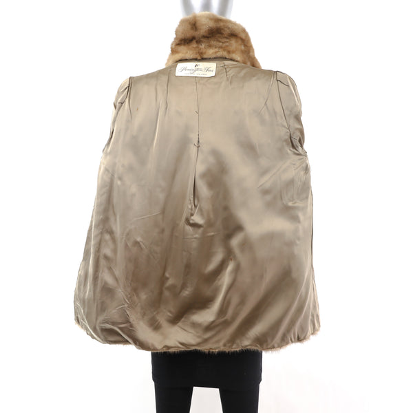 Autumn Haze Mink Jacket with Leather Insert- Size XL