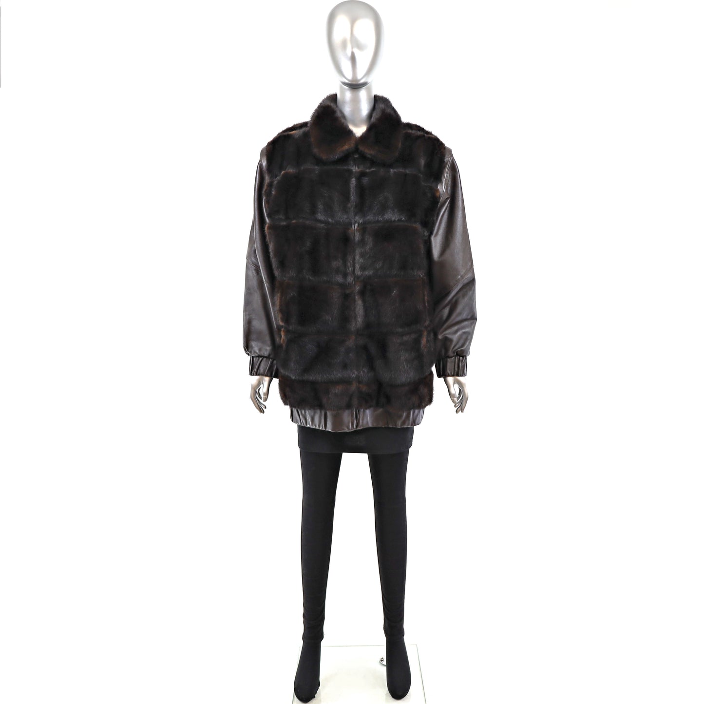 Mahogany Mink Jacket Reversible to Leather- Size M