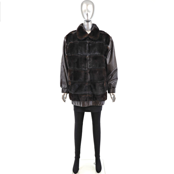 Mahogany Mink Jacket Reversible to Leather- Size M