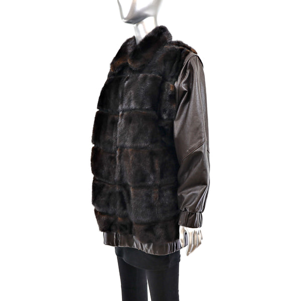 Mahogany Mink Jacket Reversible to Leather- Size M