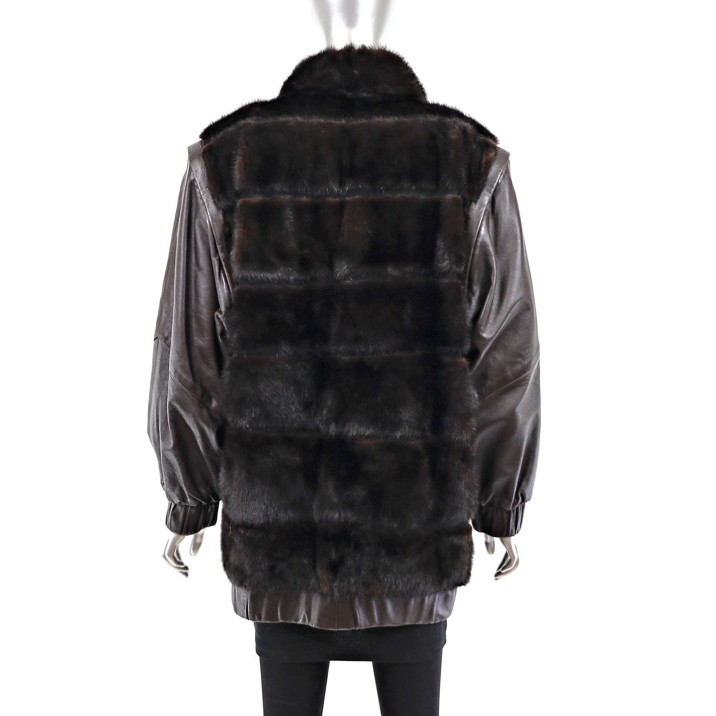 Mahogany Mink Jacket Reversible to Leather- Size M