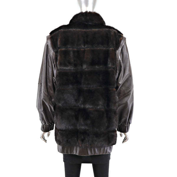 Mahogany Mink Jacket Reversible to Leather- Size M