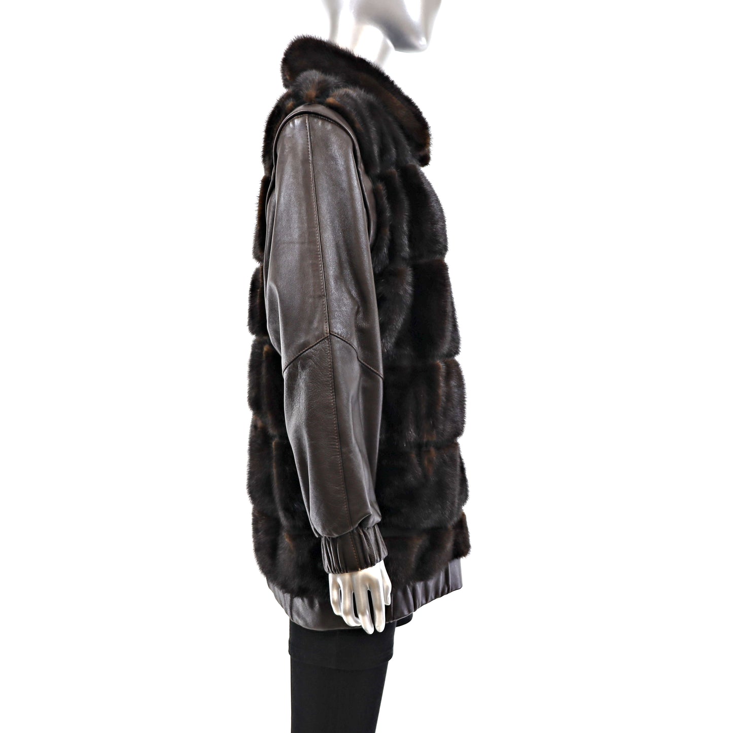 Mahogany Mink Jacket Reversible to Leather- Size M