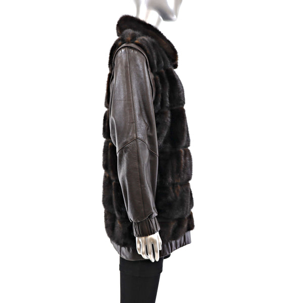 Mahogany Mink Jacket Reversible to Leather- Size M