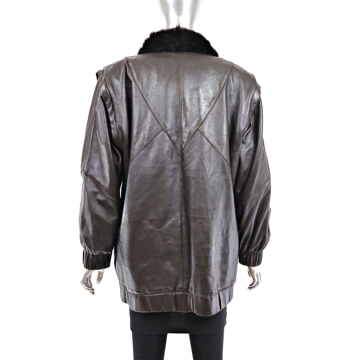 Mahogany Mink Jacket Reversible to Leather- Size M