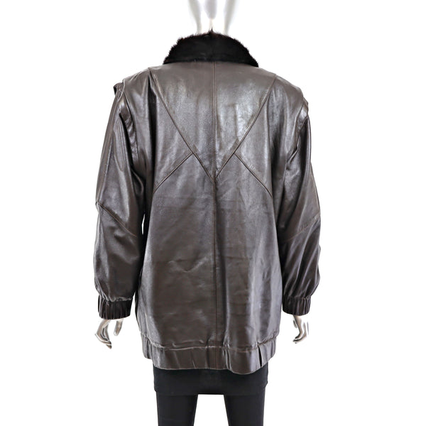 Mahogany Mink Jacket Reversible to Leather- Size M