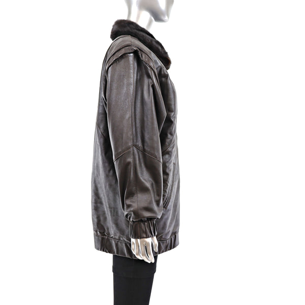 Mahogany Mink Jacket Reversible to Leather- Size M