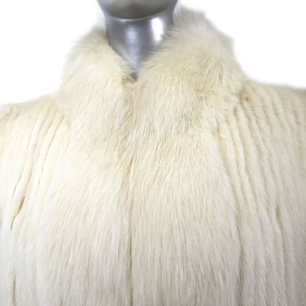 Pearl Mink Corded Jacket with Fox Tuxedo- Size M