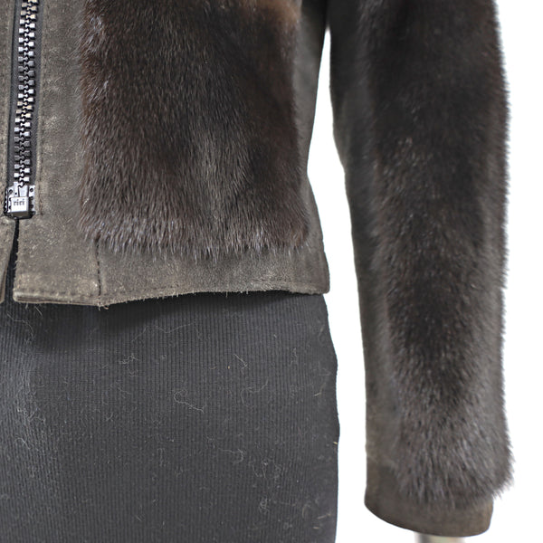 Birger Christensen Mahogany Mink Jacket with Suede- Size XS