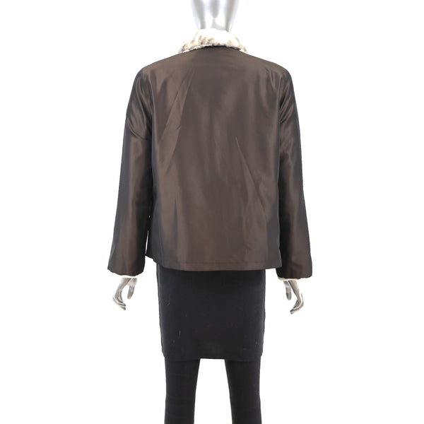 Section Sheared Reversible Mink Jacket- Size S