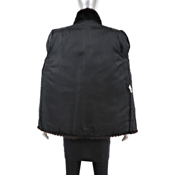 Mahogany Corded Mink Jacket- Size M