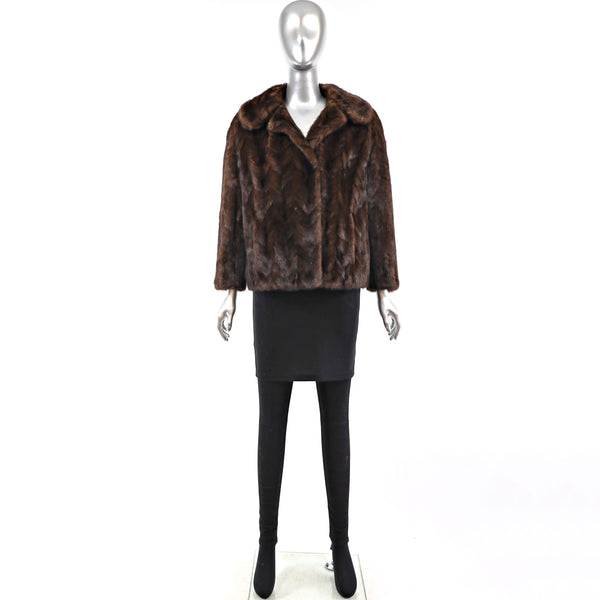 Mahogany Section Mink Jacket- Size S-M