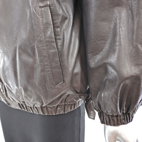 Lunaraine Mink Corded Jacket Reversible to Leather- Size M
