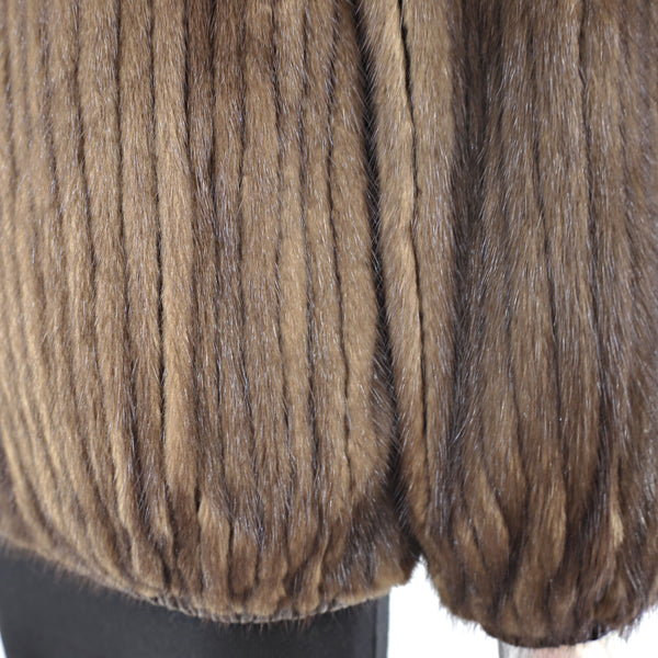 Lunaraine Mink Corded Jacket Reversible to Leather- Size M